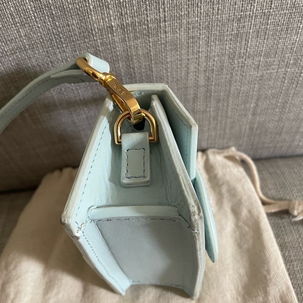 Jacquemus NanoTop-Handle Bag in Light Blue with Gold Hardware - Picture 5 of 9